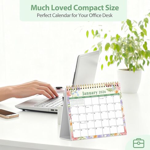 تقويم مكتب 2026، تقويم سطح المكتب 2026 غطاء فليب واقف 12 شهرًا (يناير - ديسمبر)، مخطط مكتب صغير مع ملصقات وملاحظات لملحقات المكتب واللوازم المدرسية المنزلية، 8 بوصة × 6 بوصة، زهري in Kuwait