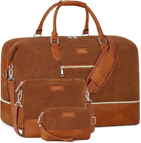 Weekender Bag for Women, Travel Duffel Bag Carry On Overnight Bag with Shoe Compartment Large Nylon Travel Weekend Tote Bag in Kuwait