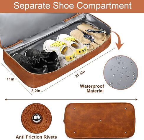 Weekender Bag for Women, Travel Duffel Bag Carry On Overnight Bag with Shoe Compartment Large Nylon Travel Weekend Tote Bag in Kuwait