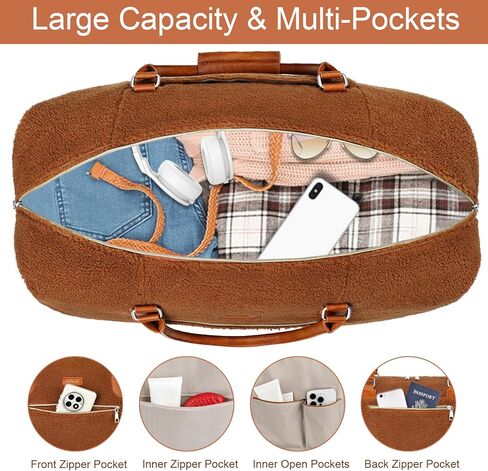 Weekender Bag for Women, Travel Duffel Bag Carry On Overnight Bag with Shoe Compartment Large Nylon Travel Weekend Tote Bag in Kuwait