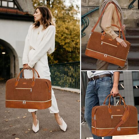 Weekender Bag for Women, Travel Duffel Bag Carry On Overnight Bag with Shoe Compartment Large Nylon Travel Weekend Tote Bag in Kuwait