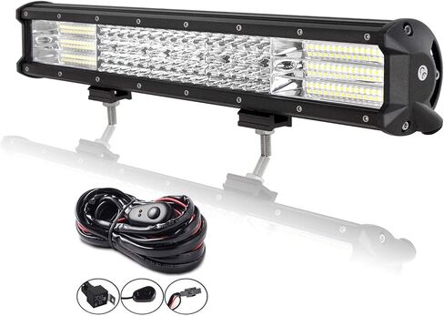 Willpower 18 inch 450W LED Light Bar 4 Row Spot Flood Combo Beam Off Road Lights Work Light with Wiring Harness for Vehicle Trucks SUV ATV UTV Boat Lights, 12V 24V Waterproof in Saudi Arabia