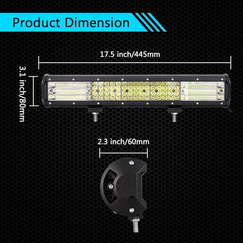 Willpower 18 inch 450W LED Light Bar 4 Row Spot Flood Combo Beam Off Road Lights Work Light with Wiring Harness for Vehicle Trucks SUV ATV UTV Boat Lights, 12V 24V Waterproof in Saudi Arabia