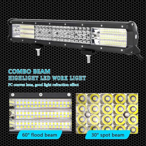 Willpower 18 inch 450W LED Light Bar 4 Row Spot Flood Combo Beam Off Road Lights Work Light with Wiring Harness for Vehicle Trucks SUV ATV UTV Boat Lights, 12V 24V Waterproof in Saudi Arabia