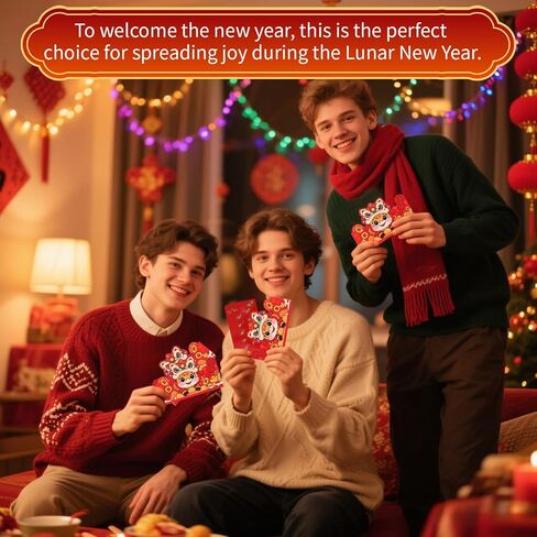 6pcs Chinese New Year Red Envelopes, 2026 Chinese Money Envelopes with 10 Slots Red Packets Hong Bao Lucky Calendar Gifts New Year Decoration for Spring Festival in Saudi Arabia