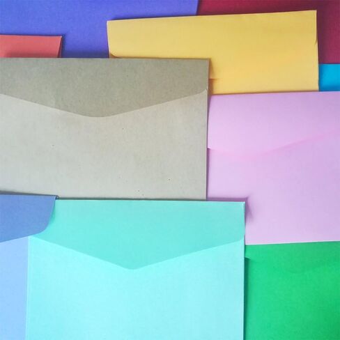 50 Pcs Mini Envelopes, 10 Colors Gift Card Envelopes, Perfect for Personalize Gift Cards, Birthday Party, Wedding or Thanks Giving Cards (4.5 x 3.2 Inches) in Saudi Arabia