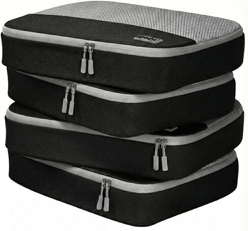 Large Packing Cubes for Suitcases - 4 Pcs set of Packing Cubes for Travel - Packing Cubes for Carry on Suitcase Organizer Bags - Travel Cubes Travel Organizer Bags for Luggage in Kuwait