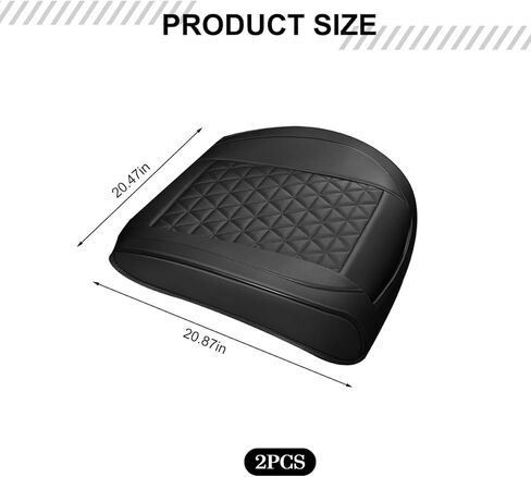 2PCS Leather Car Front Seat Cover, Anti-Slip & Full Wrap Driver Vehicle Seat Bottom Cushion Pad with Storage Pockets, Breathable Comfortable Automotive Chair Protector, Universal Fit (Black) in Saudi Arabia