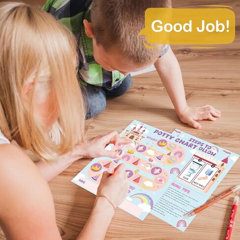 Potty Training Chart, 10 Truck Potty Training Reward Chart for Toilet Success, 8"x10" Routine Calendar with Stickers for Toddler Boys - B03 in Saudi Arabia