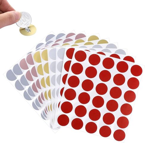 300 Pcs Scratch Off Labels Stickers, 1" Round Self-Adhesive Stickers, 5 Colors Round Circle Scratch Sticker, Lottery Tickets DIY Raffle Ticket, Reward Cards, Party Favors in Saudi Arabia