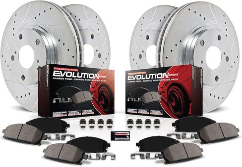 Power Stop K5375 Front and Rear Z23 Carbon Fiber Brake Pads with Drilled & Slotted Brake Rotors Kit in Saudi Arabia