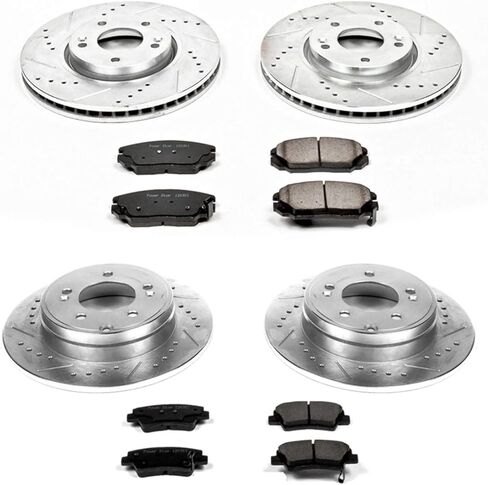 Power Stop K5375 Front and Rear Z23 Carbon Fiber Brake Pads with Drilled & Slotted Brake Rotors Kit in Saudi Arabia