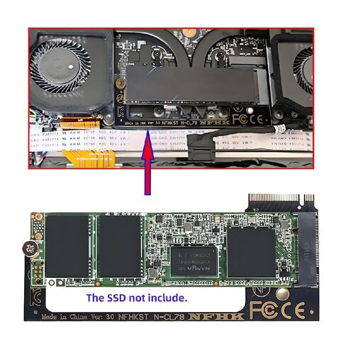 cablecc M-Key 22x30mm NVME to 22x80mm Extension Angled SSD Upgrade Adapter Compatible with ROG Ally Gaming in Saudi Arabia