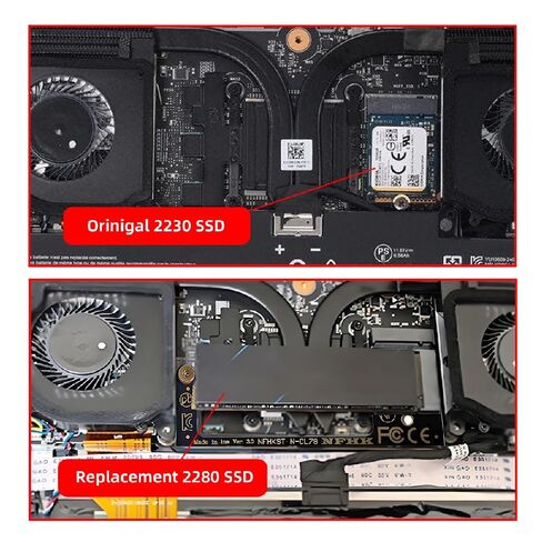 cablecc M-Key 22x30mm NVME to 22x80mm Extension Angled SSD Upgrade Adapter Compatible with ROG Ally Gaming in Saudi Arabia