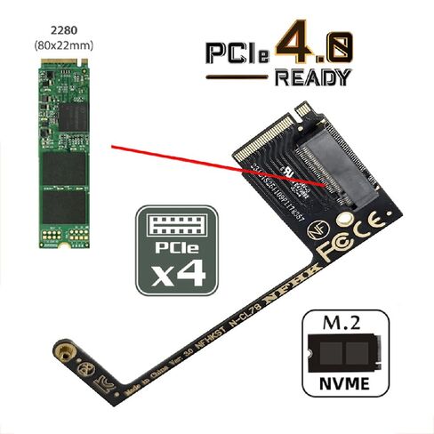 cablecc M-Key 22x30mm NVME to 22x80mm Extension Angled SSD Upgrade Adapter Compatible with ROG Ally Gaming in Saudi Arabia