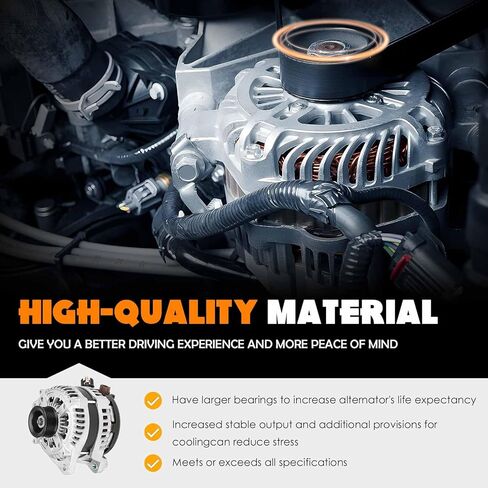 200A New Alternator AND0591 Compatible with 2012-2017 2012 2013 2014 2015 2016 2017 Ford F-150 F150 3.5L 3.7L CL3T10300BA 40052283R 1042106670 210-0826 in Saudi Arabia