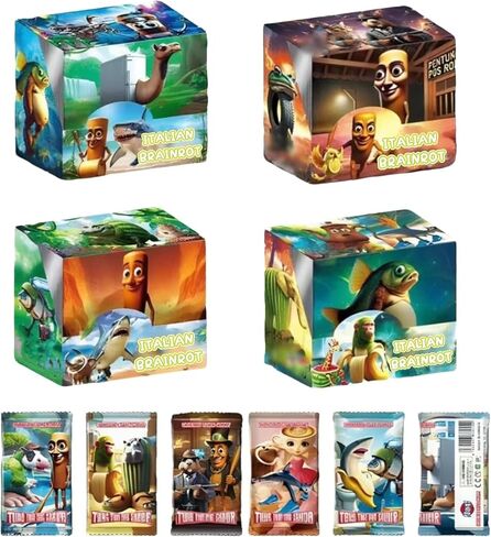 1 Box/288pcs Official Italian Brainrot Rot Cards Collection, Tralalero Tralala&Tung Tung Tung Sahur,Gold Card Flash Card Collection, Rare (288Pc Whole Box) in Saudi Arabia