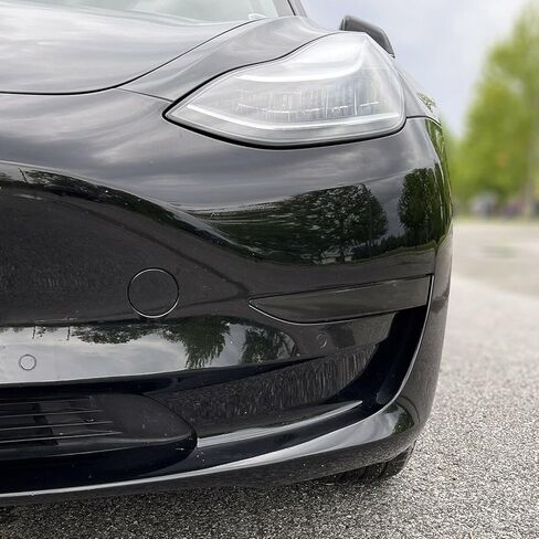 SlickMod PreCut Vinyl Smoke Tint for 2020-2022 Tesla Model Y Headlight (2. Headlight Eyelid, Gloss Black) in Saudi Arabia