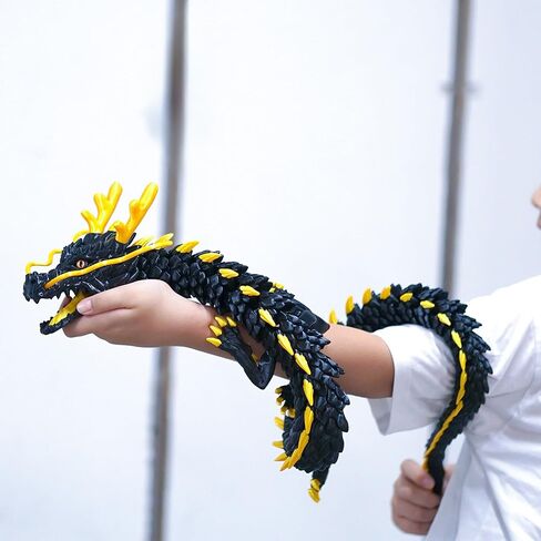 47.5inch Large 3D Printed Dragon,Flexible Joint Animal lacertid Figurines, Home Office Decor,Fidget Toy for Adults Teens Boy Festival Gifts,Easter Basket Stuffers ,Executive Desk Toy (white A) in Saudi Arabia