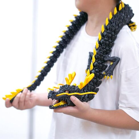 47.5inch Large 3D Printed Dragon,Flexible Joint Animal lacertid Figurines, Home Office Decor,Fidget Toy for Adults Teens Boy Festival Gifts,Easter Basket Stuffers ,Executive Desk Toy (white A) in Saudi Arabia