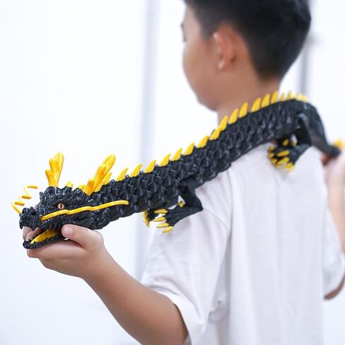 47.5inch Large 3D Printed Dragon,Flexible Joint Animal lacertid Figurines, Home Office Decor,Fidget Toy for Adults Teens Boy Festival Gifts,Easter Basket Stuffers ,Executive Desk Toy (white A) in Saudi Arabia