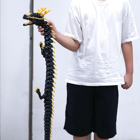47.5inch Large 3D Printed Dragon,Flexible Joint Animal lacertid Figurines, Home Office Decor,Fidget Toy for Adults Teens Boy Festival Gifts,Easter Basket Stuffers ,Executive Desk Toy (white A) in Saudi Arabia