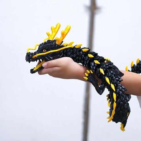 47.5inch Large 3D Printed Dragon,Flexible Joint Animal lacertid Figurines, Home Office Decor,Fidget Toy for Adults Teens Boy Festival Gifts,Easter Basket Stuffers ,Executive Desk Toy (white A) in Saudi Arabia
