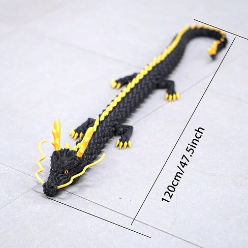 47.5inch Large 3D Printed Dragon,Flexible Joint Animal lacertid Figurines, Home Office Decor,Fidget Toy for Adults Teens Boy Festival Gifts,Easter Basket Stuffers ,Executive Desk Toy (white A) in Saudi Arabia