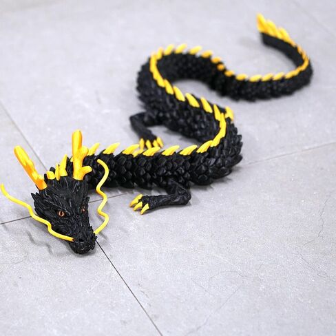 47.5inch Large 3D Printed Dragon,Flexible Joint Animal lacertid Figurines, Home Office Decor,Fidget Toy for Adults Teens Boy Festival Gifts,Easter Basket Stuffers ,Executive Desk Toy (white A) in Saudi Arabia