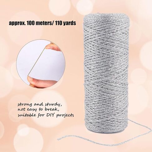 110 Yards Christmas Twine Decorative Metallic Bakers Twine Gold Wrapping Twine Craft String Present Wrapping for Christmas DIY Gift Decorations in Saudi Arabia