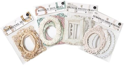 10Sheet Lace Frames Scrapbook Paper Vintage Hollow Embossed Photo Materials for DIY Junk Journal Crafts Journaling Scrapbooking Supplies in Saudi Arabia