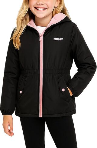 جاكيت شتوي للفتيات من DKNY - سترة أنوراك مبطنة بالصوف القطبي - معطف مقاوم للرياح معزول مقاوم للطقس للفتيات (7-16) in Kuwait