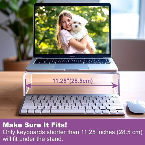 Amazing Abby Acrylic Monitor Stand Riser for Desk (1-Pack), Clear Plastic Computer Monitor Riser with Keyboard Storage, Heavy-Duty 3-3/8" Riser for PC Laptop Screen, Great for Home and Office Use in Saudi Arabia