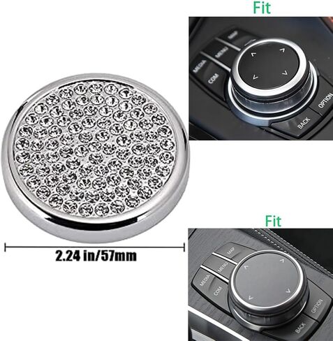 Bling Accessories for BMW 1 2 3 5 7 Series X1 X3 X5 X6 Media iDrive Control knob Cover Rhinestone Crystal Button (Large Size) in Kuwait