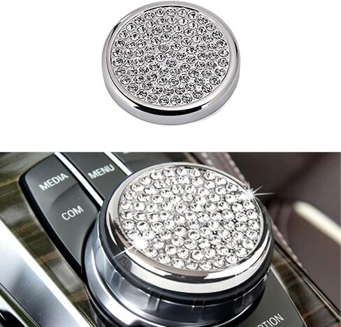 Bling Accessories for BMW 1 2 3 5 7 Series X1 X3 X5 X6 Media iDrive Control knob Cover Rhinestone Crystal Button (Large Size) in Kuwait