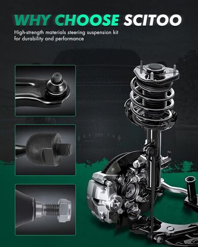 طقم تعليق SCITOO 6 قطع 2 وصلة نهاية شريط أمامي 2 علوي 2 ذراع تحكم سفلي ومفاصل كروية جانب الركاب مناسب لسيارة شيفروليه C1500 C2500 تاهو لجي إم سي C1500 C2500 يوكون in Kuwait