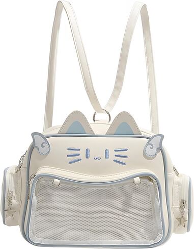 Cute Cat Ita Bag Pin Display Backpack,Shoulder Crossbody,Kawaii Purse with Insert,for Kpop Anime (Pins NOT Included) (Calico Cat) in Saudi Arabia