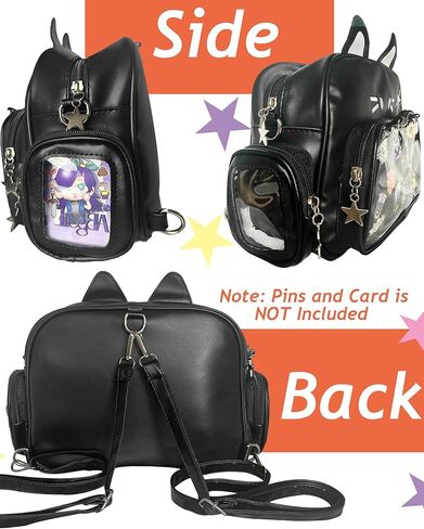 Cute Cat Ita Bag Pin Display Backpack,Shoulder Crossbody,Kawaii Purse with Insert,for Kpop Anime (Pins NOT Included) (Calico Cat) in Saudi Arabia