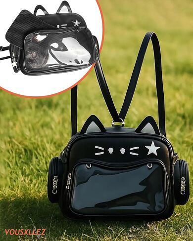 Cute Cat Ita Bag Pin Display Backpack,Shoulder Crossbody,Kawaii Purse with Insert,for Kpop Anime (Pins NOT Included) (Calico Cat) in Saudi Arabia