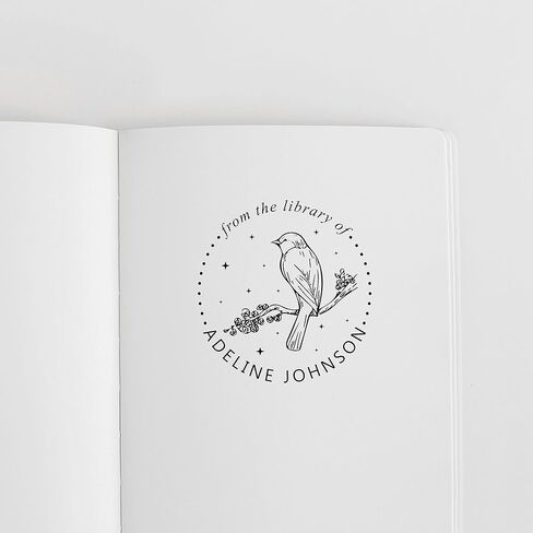 Personalized Book Embosser Custom, Personal Book Embosser Stamp, Bird Stamp Custom, Customized Book Stamp, Library Stamp Personalized, From The Library Of Custom Stamp, 1.5 x 1.5 inches in Saudi Arabia