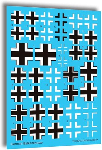Techmod 48027 1/48 German Luftwaffe Balkenkreuz 1936–45 aircfart Wet Decal WWII in Saudi Arabia