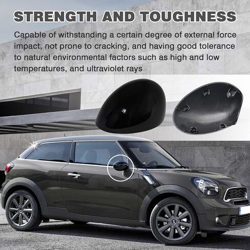 Left Right Side Mirror Caps Rearview Mirror Cover Cap Glossy Black Pair Compatible with Mini R55 R56 R57 R58 R59 R60 R61 2007-2016 Manual Folding Mirrors Only - Replace for 51162754913,51162754914 in Saudi Arabia