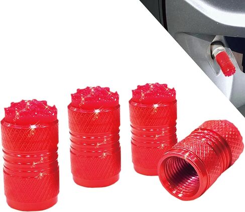 Bling Tire Valve Stem Caps for Car,4 Pack Rhinestone Crystal Metal Valve Covers – Universal Fit for Cars, SUVs, Trucks Stylish Car External Accessories for Women (Black) in Saudi Arabia