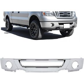 KUAFU Front Bumper Face Bar Compatible with 2006-2008 Ford F-150 2007-2008 Lincoln Mark LT w/Fog Light Holes Replacement for FO1002399 6L3Z17757BA Chrome Steel Silvery in Kuwait