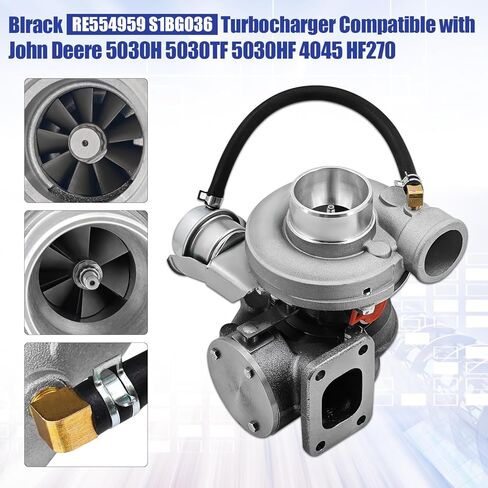 4045 S1BG036 Turbocharger Compatible with John Deere 4045 5030H 5030TF 5030HF HF270–Replace RE519535,RE538931 - Replace RE554959 in Saudi Arabia