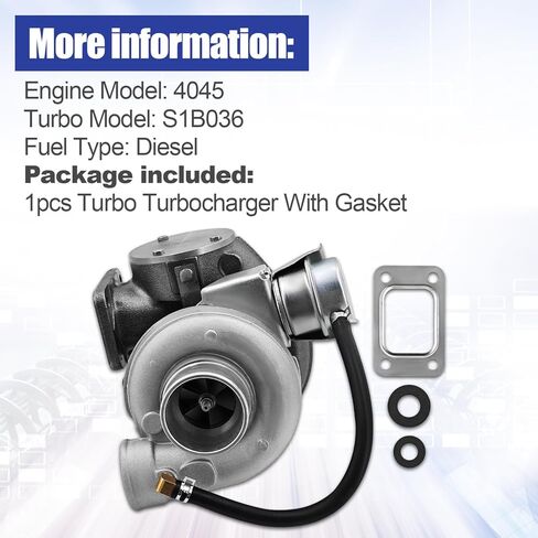 4045 S1BG036 Turbocharger Compatible with John Deere 4045 5030H 5030TF 5030HF HF270–Replace RE519535,RE538931 - Replace RE554959 in Saudi Arabia