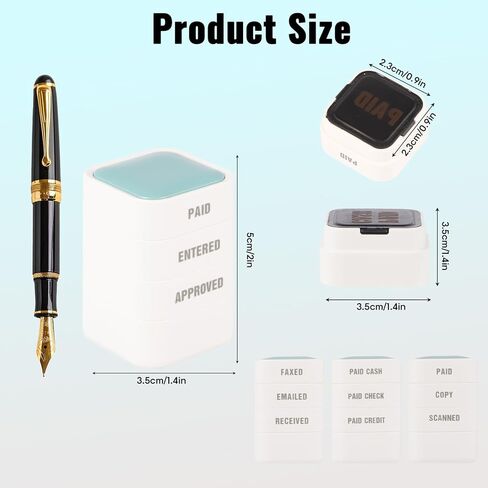 3-in-1 Paid Cash/Paid Check/Paid Credit Stamps in Full for Office, Pre Inked & Self Inking Rubber Finance Stamp Hand for Efficient Bookkeeping, Ordering, Accounting Work Business Management in Saudi Arabia
