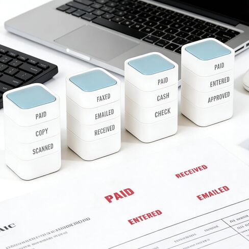 3-in-1 Paid Cash/Paid Check/Paid Credit Stamps in Full for Office, Pre Inked & Self Inking Rubber Finance Stamp Hand for Efficient Bookkeeping, Ordering, Accounting Work Business Management in Saudi Arabia