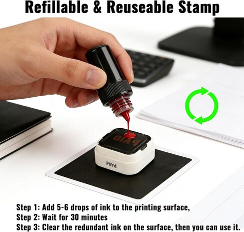 3-in-1 Paid Cash/Paid Check/Paid Credit Stamps in Full for Office, Pre Inked & Self Inking Rubber Finance Stamp Hand for Efficient Bookkeeping, Ordering, Accounting Work Business Management in Saudi Arabia