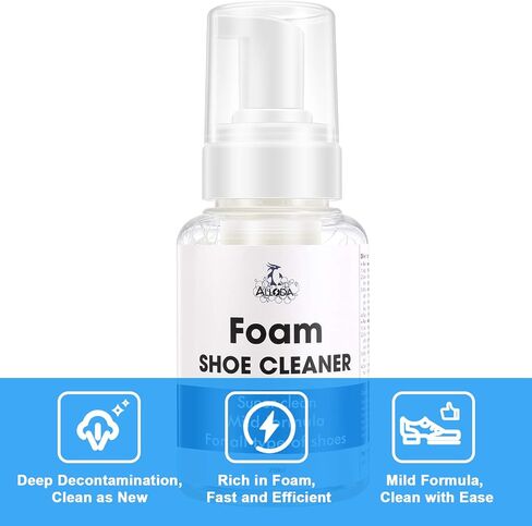 Alloda Shoe Cleaner, Rich Foam Clean 80Pairs, Suede Shoe Cleaner, Leather Cleaner, Sneaker Cleaner Kit, Shoe Cleaning Kit with Brush Towel, (clear) in Kuwait